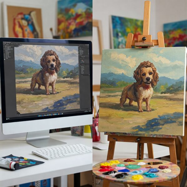 Size 60 cm x 90 cm: Pixels to Painting